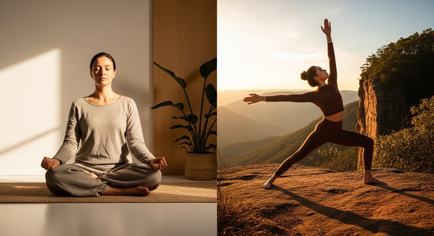 Person meditating on park bench with feet grounded showing root chakra anxiety relief