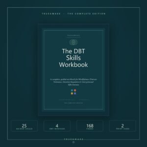 DBT Workbook & Therapy Worksheets | 25 DBT Skills for Distress Tolerance, Emotion Regulation, Mindfulness | Therapist Tool | Printable PDF